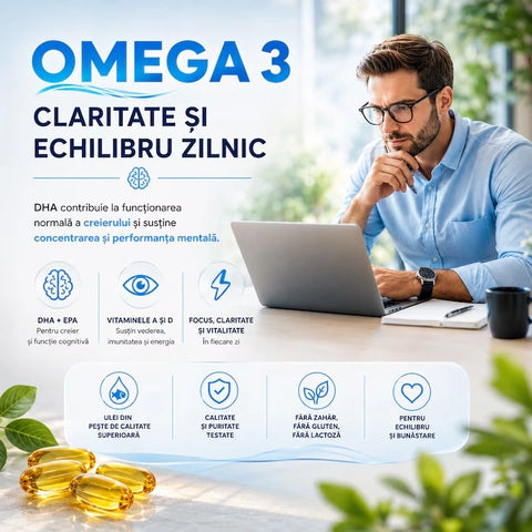 Omega 3 2000 mg 180 Capsule Softgel OceanGold cu Vitamina A + D | F&B Pharma