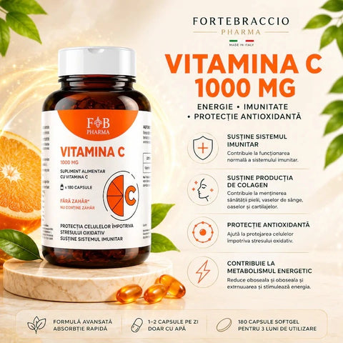 Vitamina C 1000 mg RegenVital Longevity Complex+180 Capsule Softgel | F&B Pharma