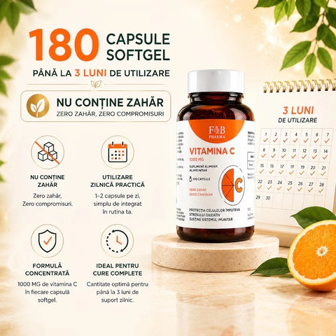Vitamina C 1000 mg RegenVital Longevity Complex+180 Capsule Softgel | F&B Pharma
