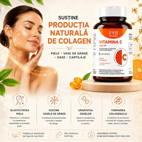 Vitamina C 1000 mg RegenVital Longevity Complex+180 Capsule Softgel | F&B Pharma