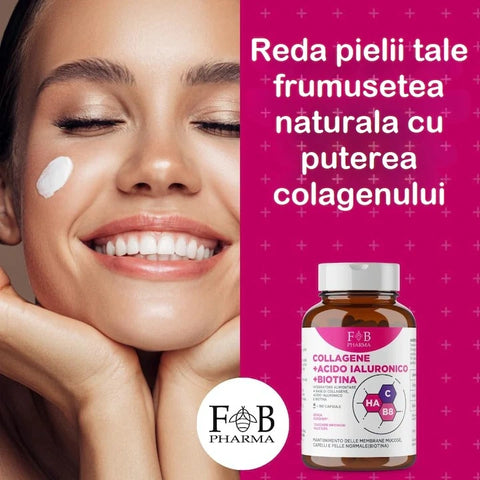 Colagen + Acid Hialuronic + Biotina BeautyBoost Complex 180 Capsule | F&B Pharma
