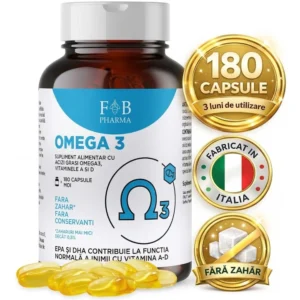Omega 3 2000 mg 180 Capsule Softgel OceanGold cu Vitamina A + D | F&B Pharma